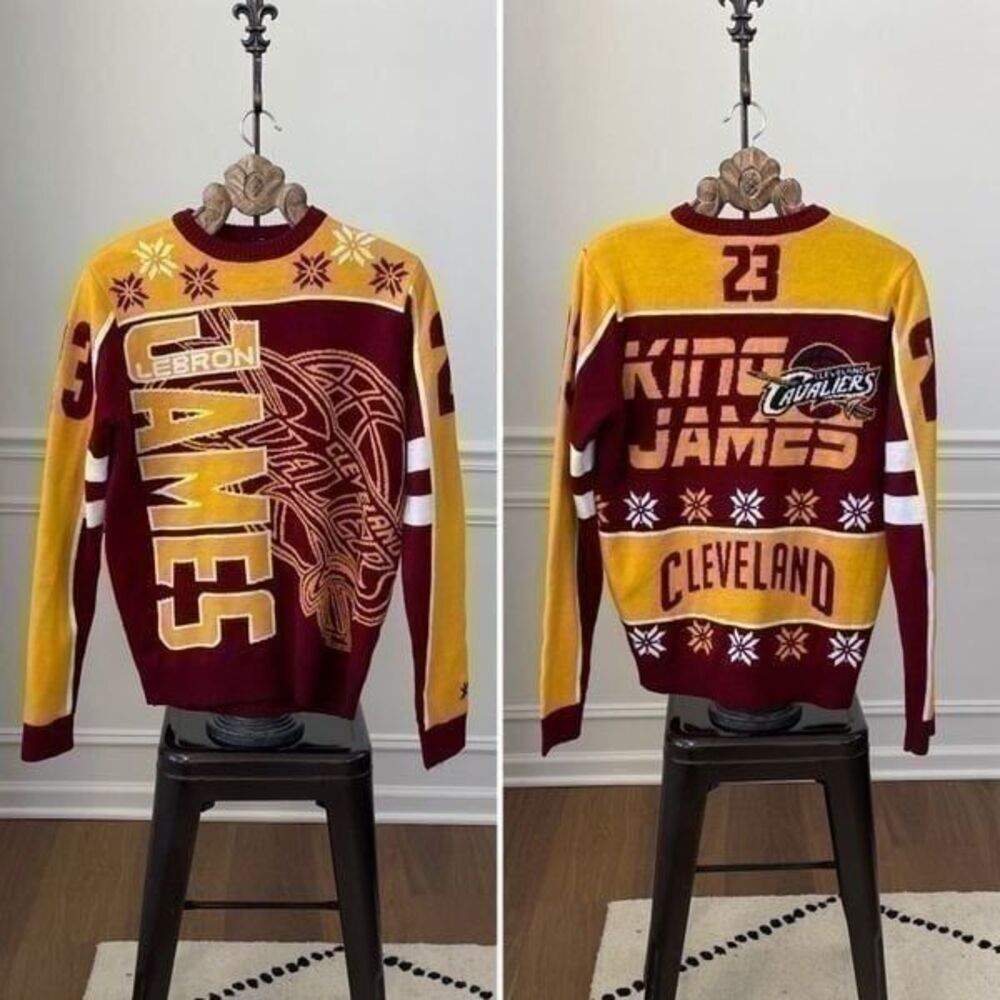 Klew NBA Cleveland Cavaliers LeBron James #23 Ugly Sweater M